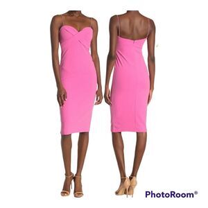 Nwt Nordstrom Cross Front Pink Midi Dress